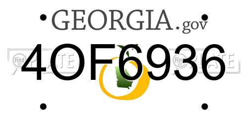 4OF6936 Georgia License Plate
