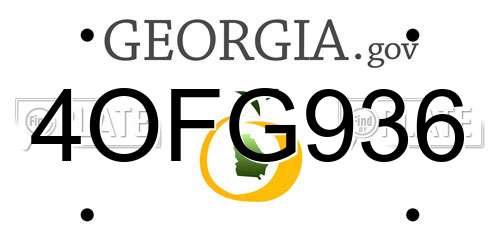 4OFG936 Georgia License Plate