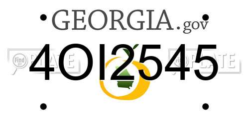 4OI2545 Georgia License Plate