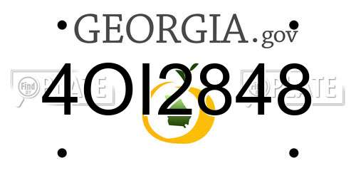 4OI2848 Georgia License Plate