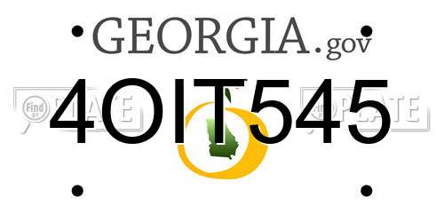 4OIT545 Georgia License Plate