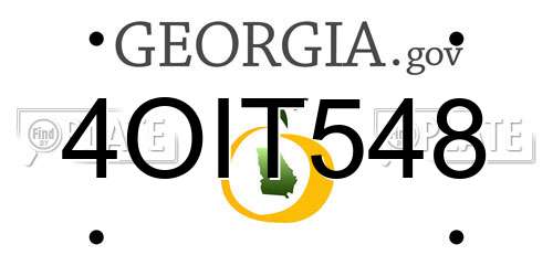 4OIT548 Georgia License Plate
