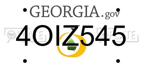 4OIZ545 Georgia License Plate