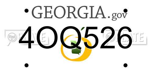4OQ526 Georgia License Plate