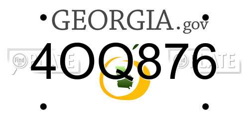 4OQ876 Georgia License Plate