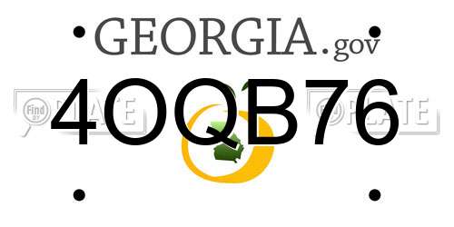 4OQB76 Georgia License Plate
