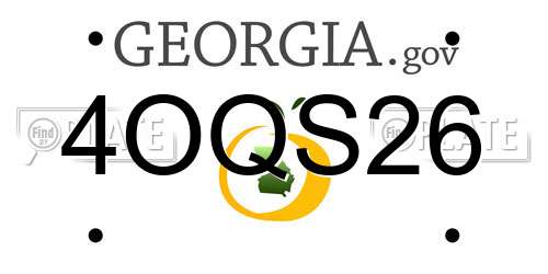 4OQS26 Georgia License Plate
