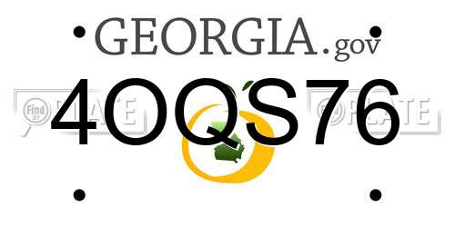 4OQS76 Georgia License Plate