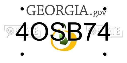 4OSB74 Georgia License Plate