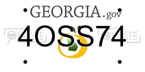 4OSS74 Georgia License Plate