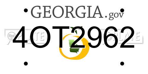 4OT2962 Georgia License Plate