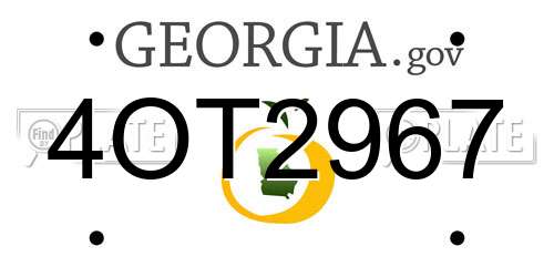 4OT2967 Georgia License Plate