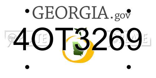 4OT3269 Georgia License Plate