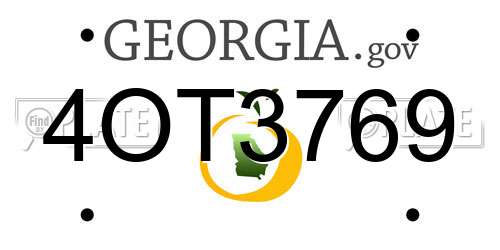 4OT3769 Georgia License Plate