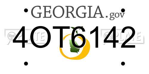 4OT6142 Georgia License Plate