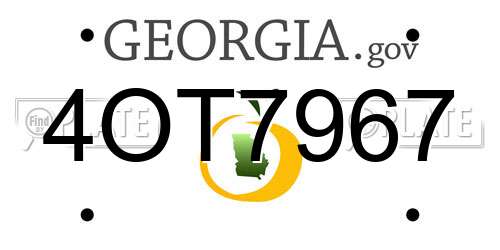 4OT7967 Georgia License Plate