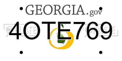 4OTE769 Georgia License Plate