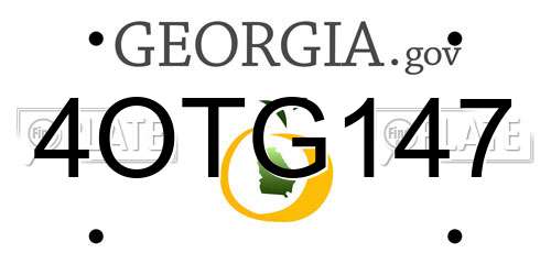 4OTG147 Georgia License Plate