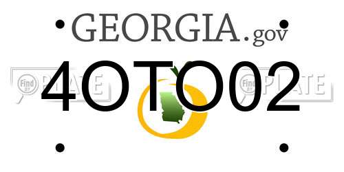4OTO02 Georgia License Plate