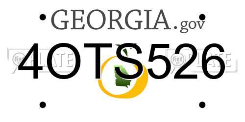4OTS526 Georgia License Plate