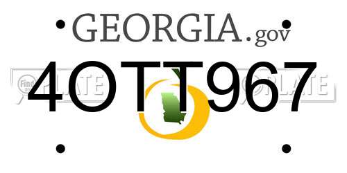 4OTT967 Georgia License Plate