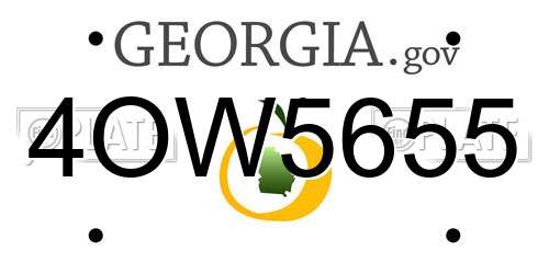4OW5655 Georgia License Plate