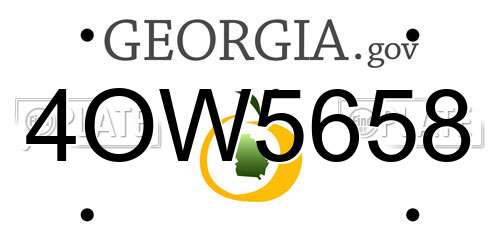 4OW5658 Georgia License Plate