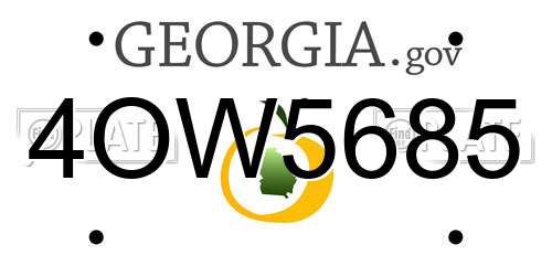 4OW5685 Georgia License Plate
