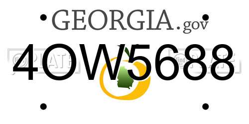 4OW5688 Georgia License Plate