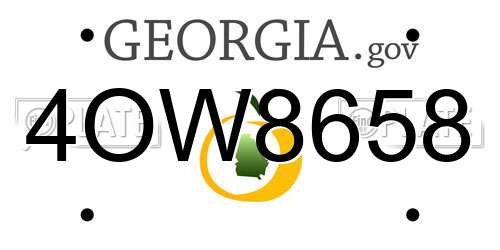 4OW8658 Georgia License Plate