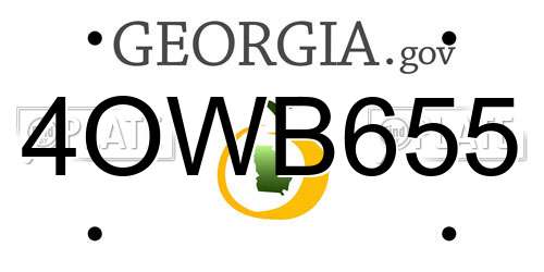 4OWB655 Georgia License Plate
