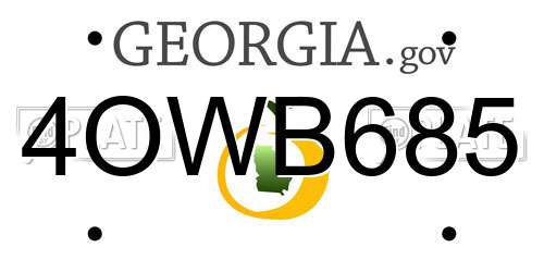 4OWB685 Georgia License Plate