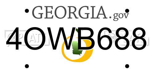 4OWB688 Georgia License Plate