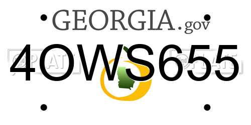 4OWS655 Georgia License Plate