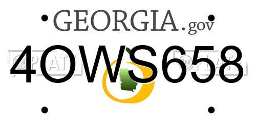 4OWS658 Georgia License Plate