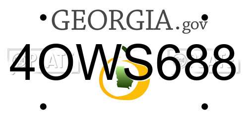 4OWS688 Georgia License Plate