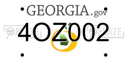 4OZ002 Georgia License Plate