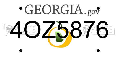 4OZ5876 Georgia License Plate