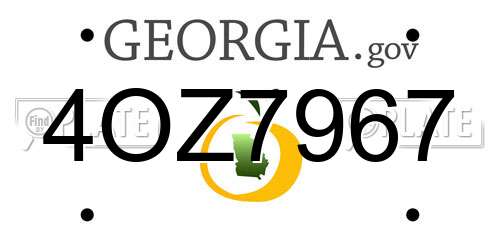 4OZ7967 Georgia License Plate