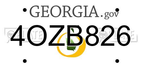 4OZB826 Georgia License Plate