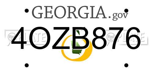 4OZB876 Georgia License Plate