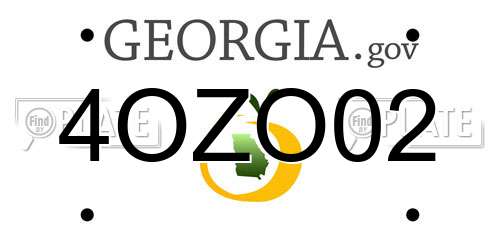 4OZO02 Georgia License Plate