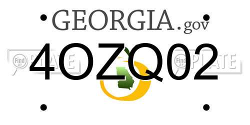 4OZQ02 Georgia License Plate