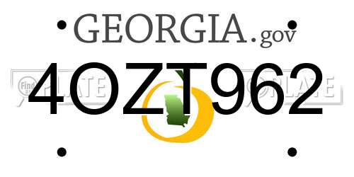 4OZT962 Georgia License Plate