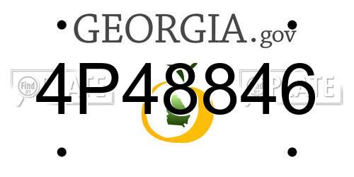 4P48846 Georgia License Plate