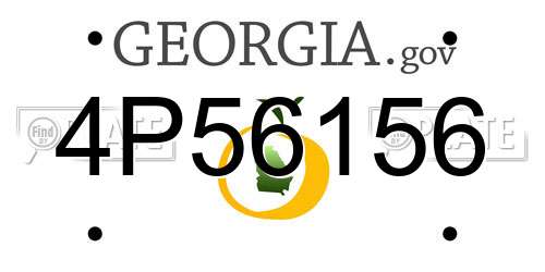 4P56156 Georgia License Plate