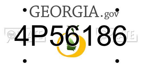 4P56186 Georgia License Plate