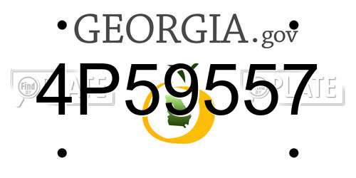 4P59557 Georgia License Plate