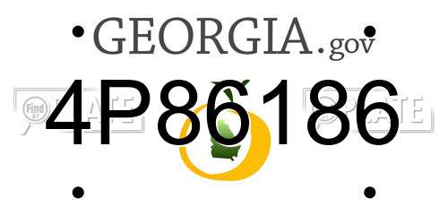 4P86186 Georgia License Plate