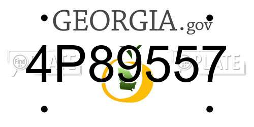 4P89557 Georgia License Plate